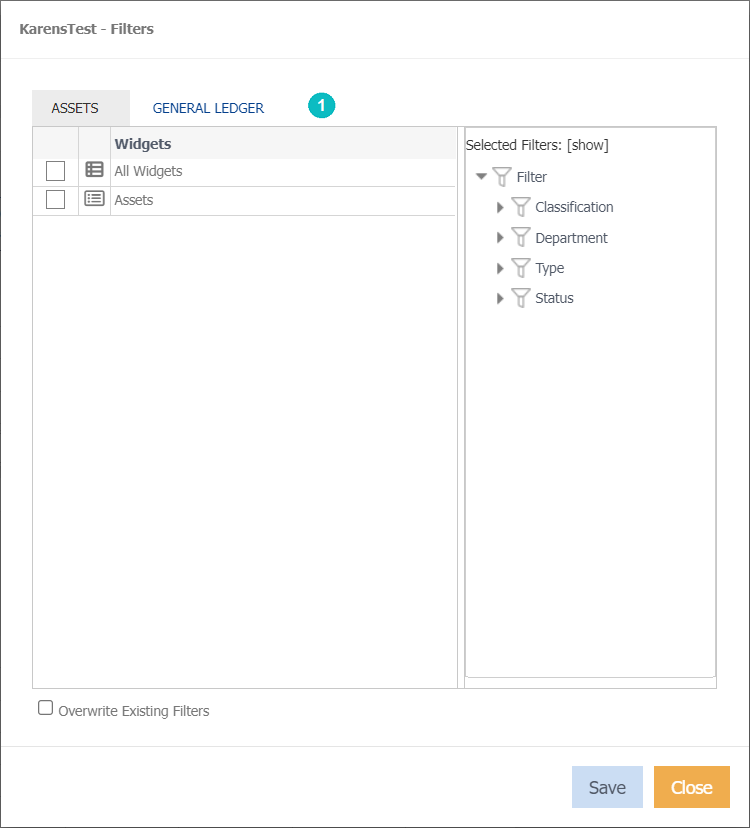 centralised filter example
