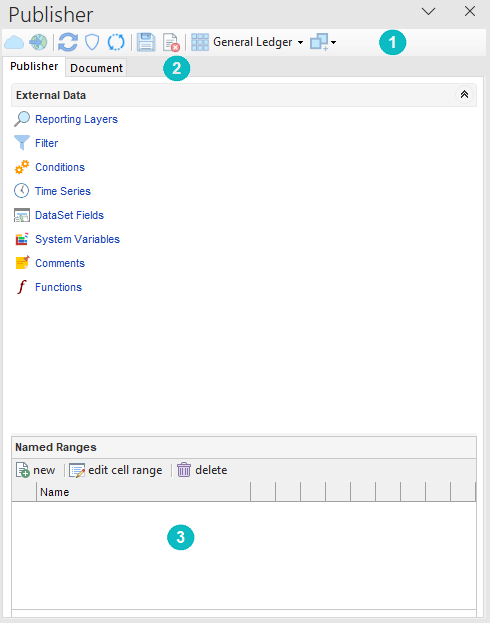 excel publisher panel